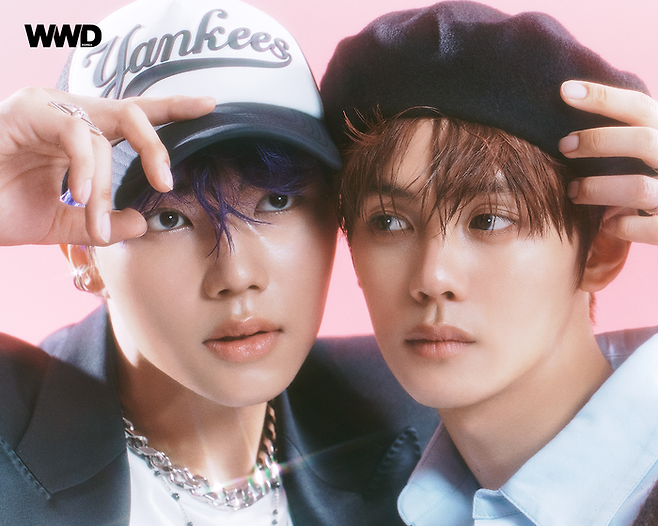 제로베이스원 김규빈과 박건욱. WWD KOREA
