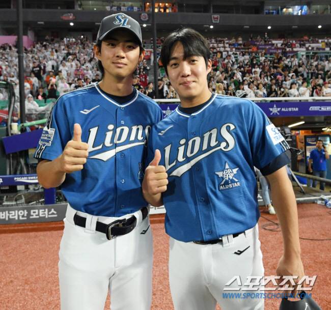 2024 KBO리그 올스타전 홈런 더비가 5일 인천 SSG랜더스필드에서 열렸다. 삼성 구자욱, 원태인이 포즈를 취하고 있다. 인천=박재만 기자pjm@sportschosun.com/2024.07.05/