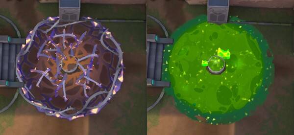 - 면도날 덩굴의 크기는 게코의 폭발봇과 크기가 동일하지만, 움직이지 않으면 대미지를 입지 않는다