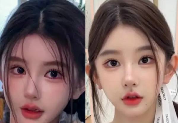 중국 인기 뷰티 인플루언서 왕징이 자신이 운영하는 성형외과에 팬 500명을 이끈 것으로 알려졌다. 사진은 왕징의 얼굴. /사진=더우인 캡처