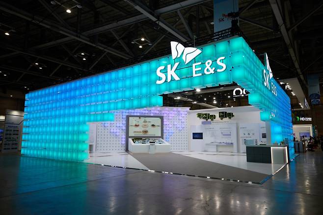 4~6일 부산 벡스코(BEXCO)에서 열리는 ‘2024 기후산업국제박람회(WCE)’ SK E&S 전시관 전경. SK E&S