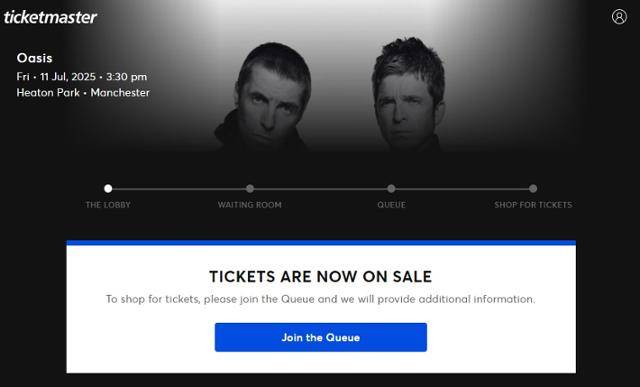 4일 미국 공연 티켓 판매 플랫폼 티켓마스터에서 내년 오아시스 콘서트 티켓이 판매되고 있다. 티켓마스터 홈페이지 캡처
