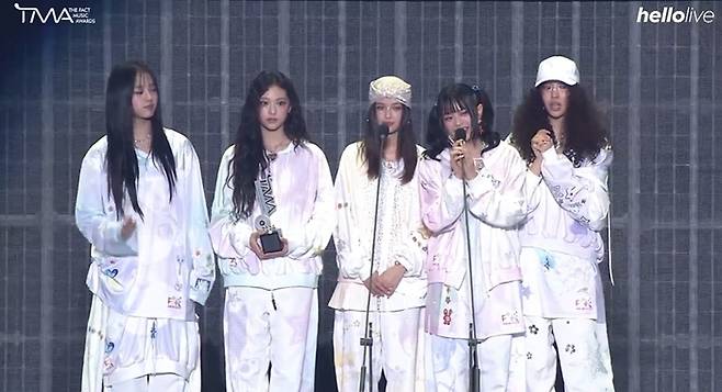 뉴진스. 사진ㅣ2024 TMA 방송 캡처