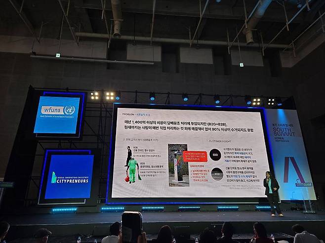 wfuna 시티프레너스 2024에 전시장을 세운 스타트업들 / 출처=IT동아