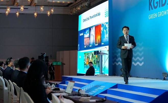 제13회 ‘한국 녹색혁신의 날(KGID)’ 개막식이 4일 호텔신라제주에서 열리고 있다. 제주도 제공