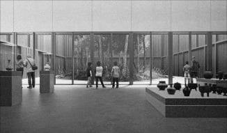 전시관 내부 소나무 중정.