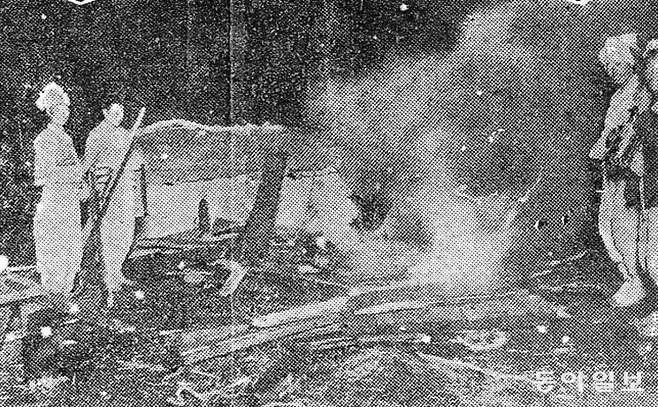 ◇수직하는 현장 광경/1924년 11월 29일자 동아일보 2면