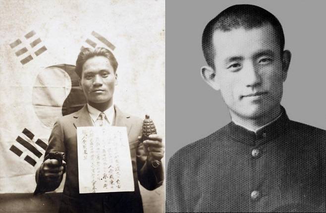 윤봉길 의사(왼쪽), 윤동주 시인. (엑스 갈무리)