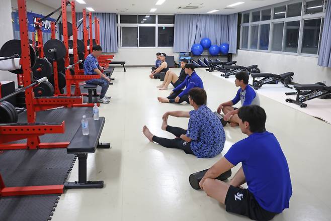 일본 오키나와에서 스프링캠프 훈련 중인 삼성 선수들. 삼성 제공