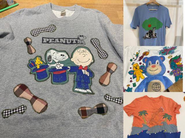 고등학생 이은수씨가 빈티지 의류를 이용해 직접 수선하고 꾸며서 만든 옷들입니다. 그는 "빈티지 의류에 관심을 가지게 된 이후 주변에 그냥 버려지는 옷들이 정말 많은 것을 알게 됐다"며 "최근에는 옷 수선 이후 남은 천을 버리지 않고 모아 뒀다가 다음 수선 프로젝트에 사용하고, 별 생각 없이 한 번 입고 빨래하던 옷도 적절한 세탁 주기와 방법을 찾아 관리하려 한다"고 말했어요. 은수씨도 직접 수선한 빈티지 의류를 인스타그램 @soori.soori.upcycling에 올리고 있다네요. 이은수씨 제공