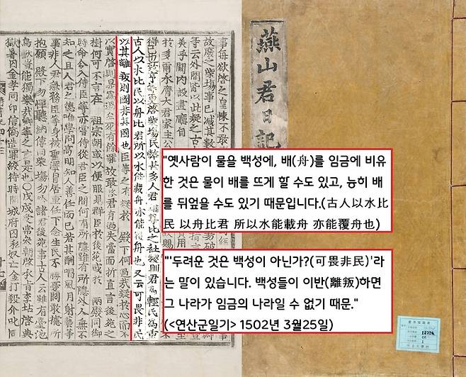 순자의 ‘혁명론’은 연산군 시대의 3정승이었던 한치형·성준·이극균 등이 ‘연산군의 실정 10가지’를 거론하면서 던진 경고의 메시지였다. 3정승은 “민심이 이반하면 그 나라는 임금의 나라일 수 없다”고 비판했다.