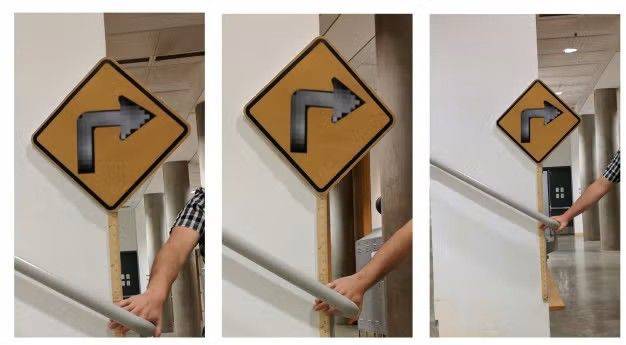 우회전 표지판도 간단한 조작으로 자율주행차의 오작동을 유발할 수 있었습니다. 워싱턴대학교 연구자료 사진