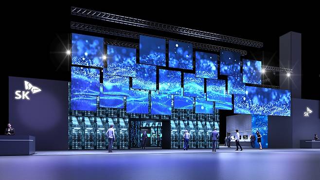 CES2025 SK그룹 전시관의 입구인 ‘혁신의 문(Innovation Gate)’의 조감도. SKT