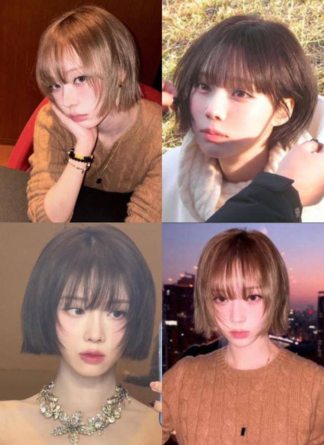 다양한 숏단발 스타일링을 선보인 에스파 윈터. 에스파 윈터 SNS