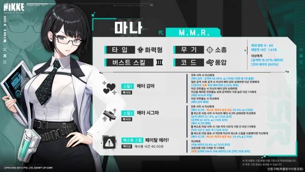 - 신규 캐릭터 '마나' 스킬 구성