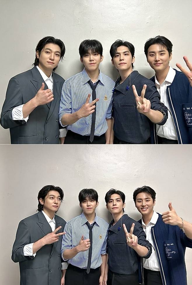 사진=왼쪽부터 성진, 도운, 원필, 영케이/데이식스 공식 계정