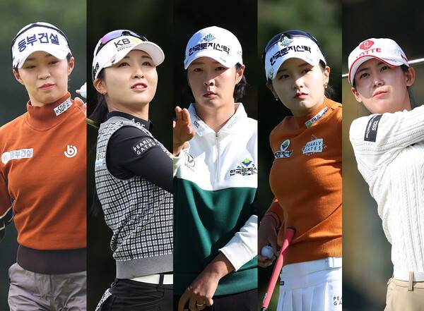 한국여자프로골프(KLPGA) 투어에서 활약하는 김수지, 이예원, 박지영, 박현경, 황유민 프로. 사진제공=KLPGA