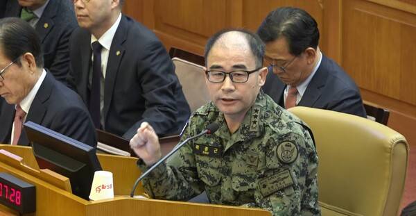 ▲곽종근 전 육군 특수전사령관 6일 헌법재판소 탄핵심판 6차 변론기일에 증언하고 있다. 사진=헌법재판소 영상