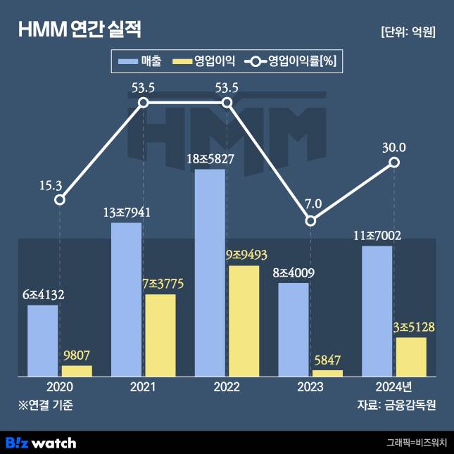 HMM 연간 실적 추이./그래픽=비즈워치