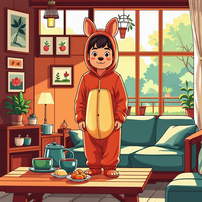 2030세대 캥거루족을 AI로 생성한 이미지. 뤼튼 제공