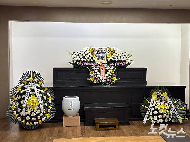 대전 서구 건양대병원 장례식장에 마련된 김하늘(8)양 빈소. 김미성 기자