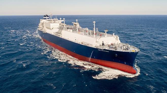에이치디(HD)현대중공업이 지난해 건조해 인도한 17만4000㎥급 엘엔지(LNG) 운반선. 에이치디한국조선해양 제공