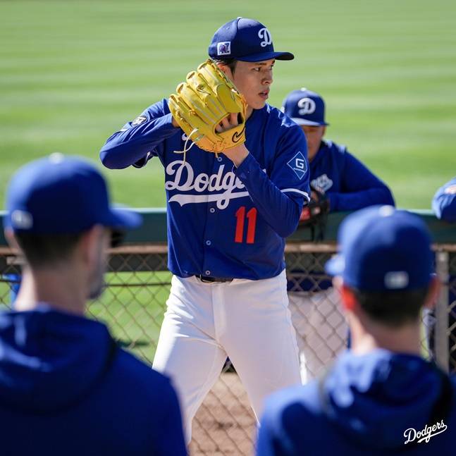 사사키 로키. /사진=LA 다저스 구단 공식 SNS 갈무리