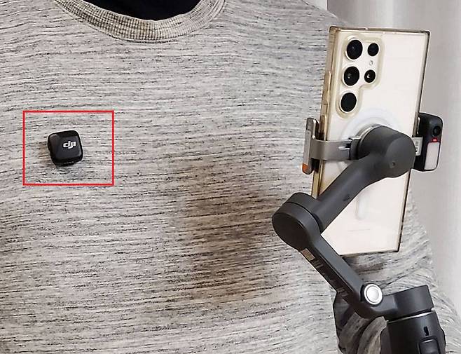 DJI 마이크 미니(Mic Mini)를 연동하면 한층 깔끔하고 선명한 음성 녹음이 가능 / 출처=IT동아