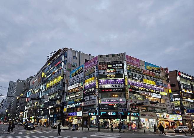 경기도 안산시 단원구 고잔동 서울지하철 4호선 중앙역 인근 번화가. /방재혁 기자