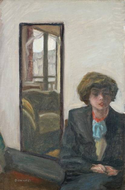 실내(1905). 나비파, 그중에서도 특히 보나르와 에두아르 뷔야르는 실내의 풍경을 자주 그려 '일상의 시인'이라는 별명을 얻었다. 이들은 평범한 일상 속에 상징적인 의미를 담아 그렸다. 이들의 화풍은 훗날 에드워드 호퍼에도 영향을 끼쳤다. /EG Bührle