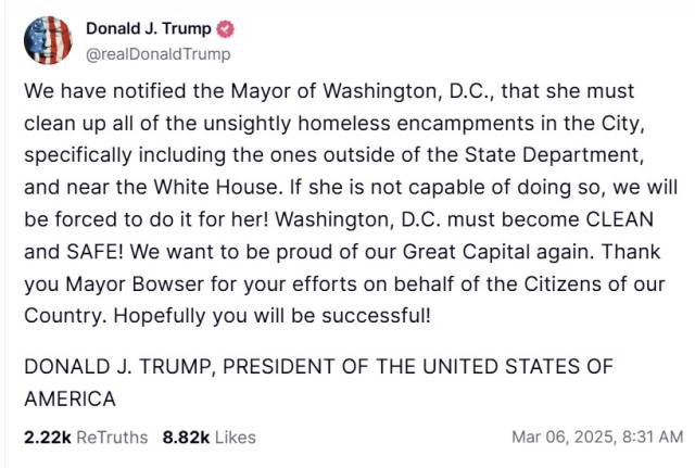 트럼프 대통령이 자신의 트루스소셜 계정에 올린 글. 계정 게시물 캡처