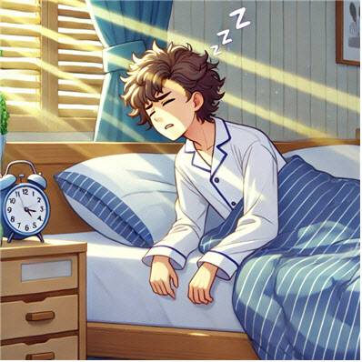 교대 근무자가 근무 후 낮에 취침을 하려고 하나, 어려움을 겪고 있다(챗지피티 제작 이미지)