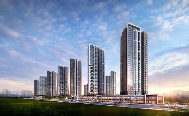 진흥기업과 효성중공업이 공동 시공하는 해링턴 스퀘어 산곡역’ 투시도. (사진=진흥기업)