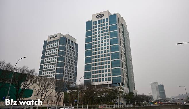 정의선 현대차그룹 회장이 25일 루이지애나주 제철소 신설 등 대규모 대미 투자 계획 공개을 공개했다. 사진은 25일 현대차 서초 사옥 모습./사진=이명근 기자 qwe123@