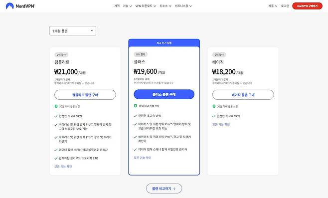 노드VPN은 여러 요금제를 제안하고 있다 / 출처=노드VPN