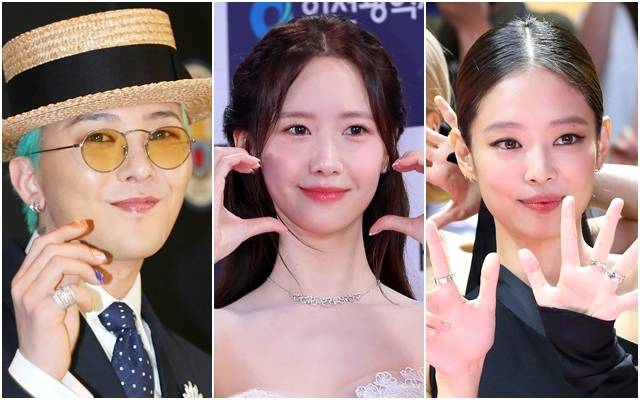 왼쪽 사진부터 지드래곤, 소녀시대 윤아, 블랙핑크 제니. 뉴시스