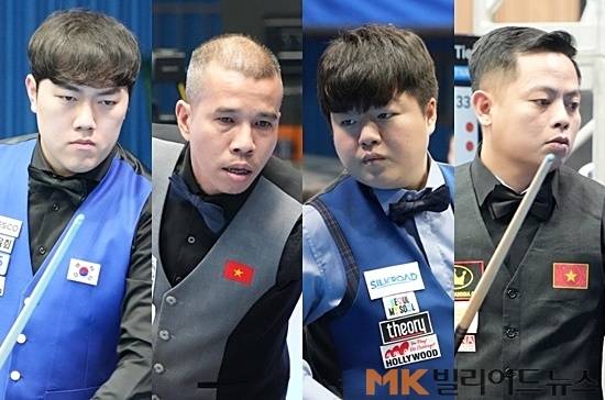 4강서 맞붙게 된 (왼쪽부터)김준태-트란퀴엣치엔, 조명우-레탄티엔.