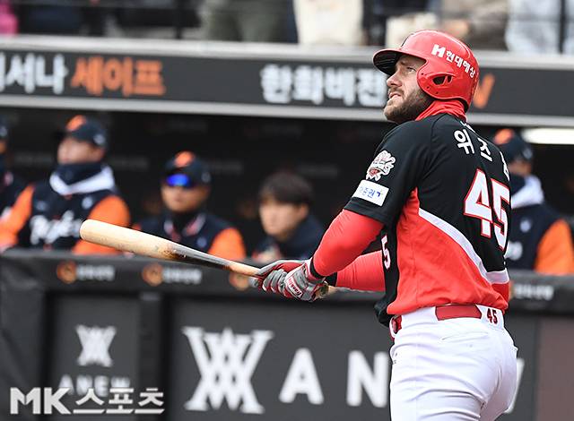 최근 연일 홈런포를 가동하고 있는 위즈덤. 사진(대전)=천정환 기자