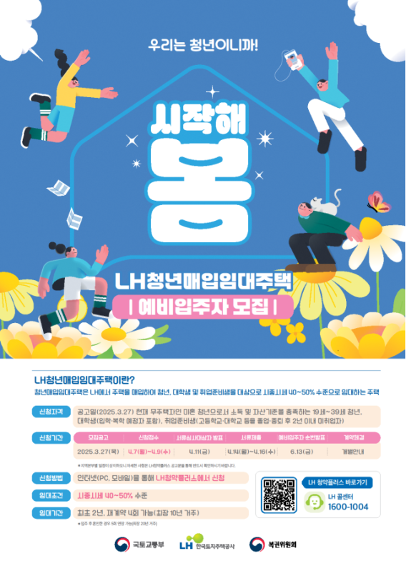 LH 청년매입임대주택 입주자모집 포스터. LH