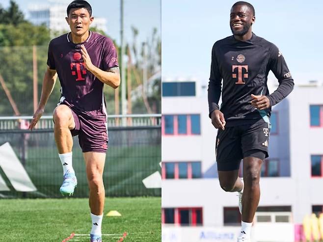 바이에른 뮌헨 김민재(왼쪽)와 다요 우파메카노의 수비라인이 다시 가동된다면 균열이 생긴 수비라인이 다시 정상화할 수 있다. 사진출처|바이에른 뮌헨 홈페이지