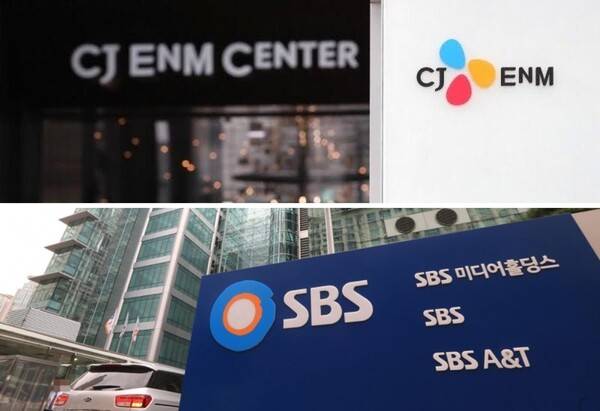 ▲CJ ENM과 SBS 사옥. ⓒ연합뉴스. SBS 사옥 사진=미디어오늘