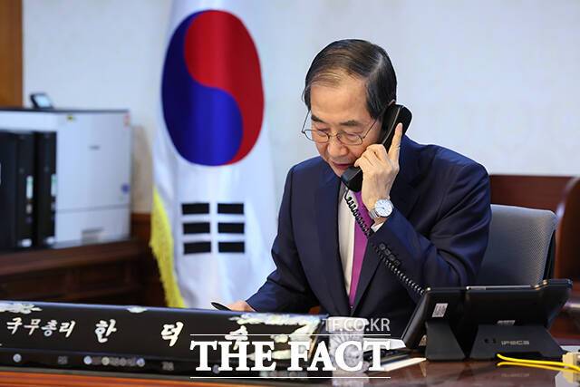 12일 국민의힘에 따르면 권성동 원내대표는 전날 한 대행의 출마를 요구하는 성명서를 준비하던 의원 측에 연락해 자제를 요청했다. /국무총리실