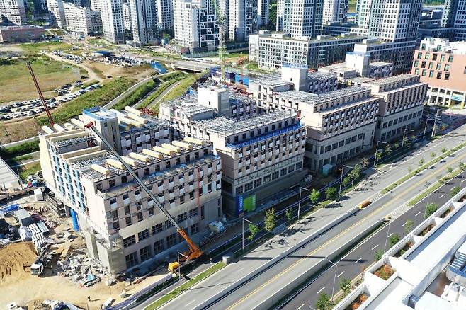 세종UR1,2블록 모듈러주택 설치완료 전경사진. /사진제공=LH