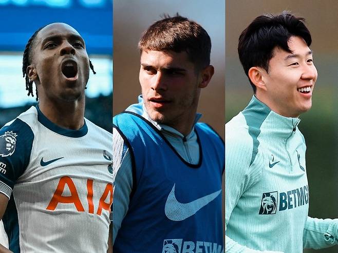 토트넘은 18일(한국시간) 프랑크푸르트와 UEL 8강 2차전 원정경기를 앞두고 있다. 영국 매체 ‘풋볼 런던’은 프랑크푸르트를 상대로 강한 면모를 보인 마티스 텔, 미키 판더펜, 손흥민(왼쪽부터)의 활약에 기대를 걸고 있다. 사진출처|토트넘 홋스퍼 페이스북