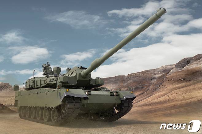 현대로템은 27일(현지시간) 폴란드 바르샤바에서 폴란드 군비청과 K2 전차 긴급소요 및 폴란드형 K2 전차 1000대 물량 등에 대한 기본계약을 체결했다고 28일 밝혔다.(현대로템 제공) 2022.8.27/뉴스1 ⓒ News1 임세영 기자