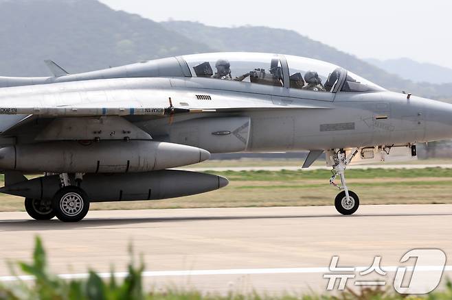 18일 오전 광주 광산구 신촌동 광주공군기지에서 한미공군의 대규모 연합공중훈련 '프리덤 플래그(Freedom Flag)가 진행되고 있다. 2025.4.18/뉴스1 ⓒ News1 이승현 기자