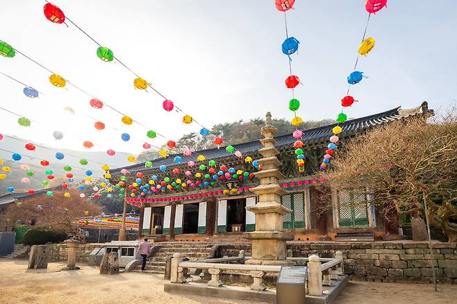 선운산 도립공원 내 선운사는 천연기념물인 동백군락지 외에 선운사육층석탑<사진> 등 불교 유산을 만날 수 있는 천년고찰이다. / 이건송 영상미디어 기자