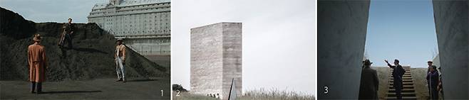 1 영화 ‘브루탈리스트’. 2 브루더 클라우스 필드 채플. 3 영화 ‘브루탈리스트’. /무비 신 캐나다, 글로벌스페이스, dezeen