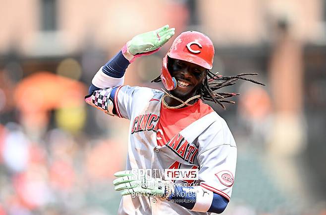 ▲ 21일 볼티모어와 경기에서 3회 홈런을 날린 뒤 베이스를 돌고 있는 신시내티 레즈 유격수 엘리 데 라 크루즈.