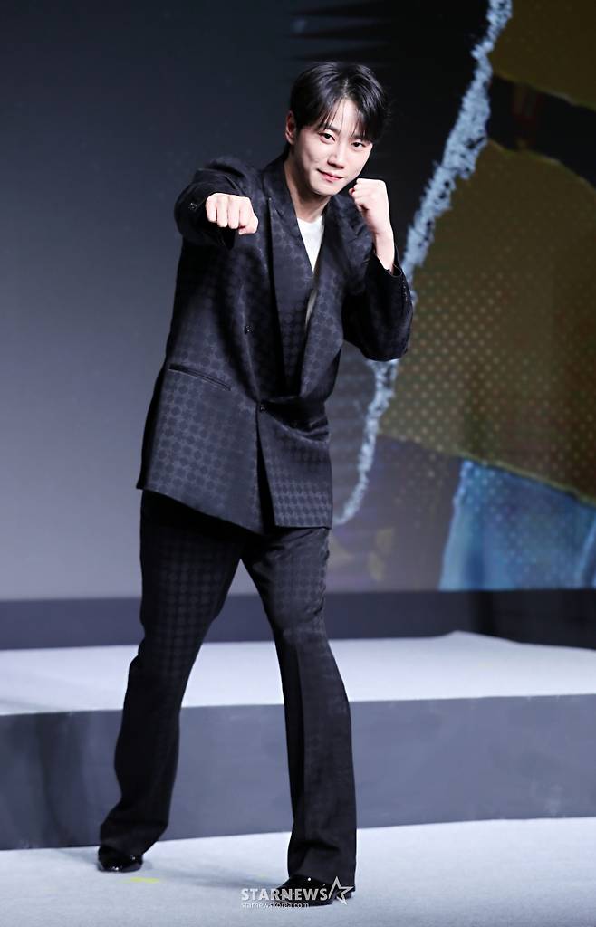 배우 이준영이 21일 오전 서울 마포구 호텔 나루에서 열린 넷플릭스 시리즈 '약한영웅 Class 2' 제작발표회에서 포즈를 취하고 있다. /2025.04.21 /사진=김휘선 hwijpg@